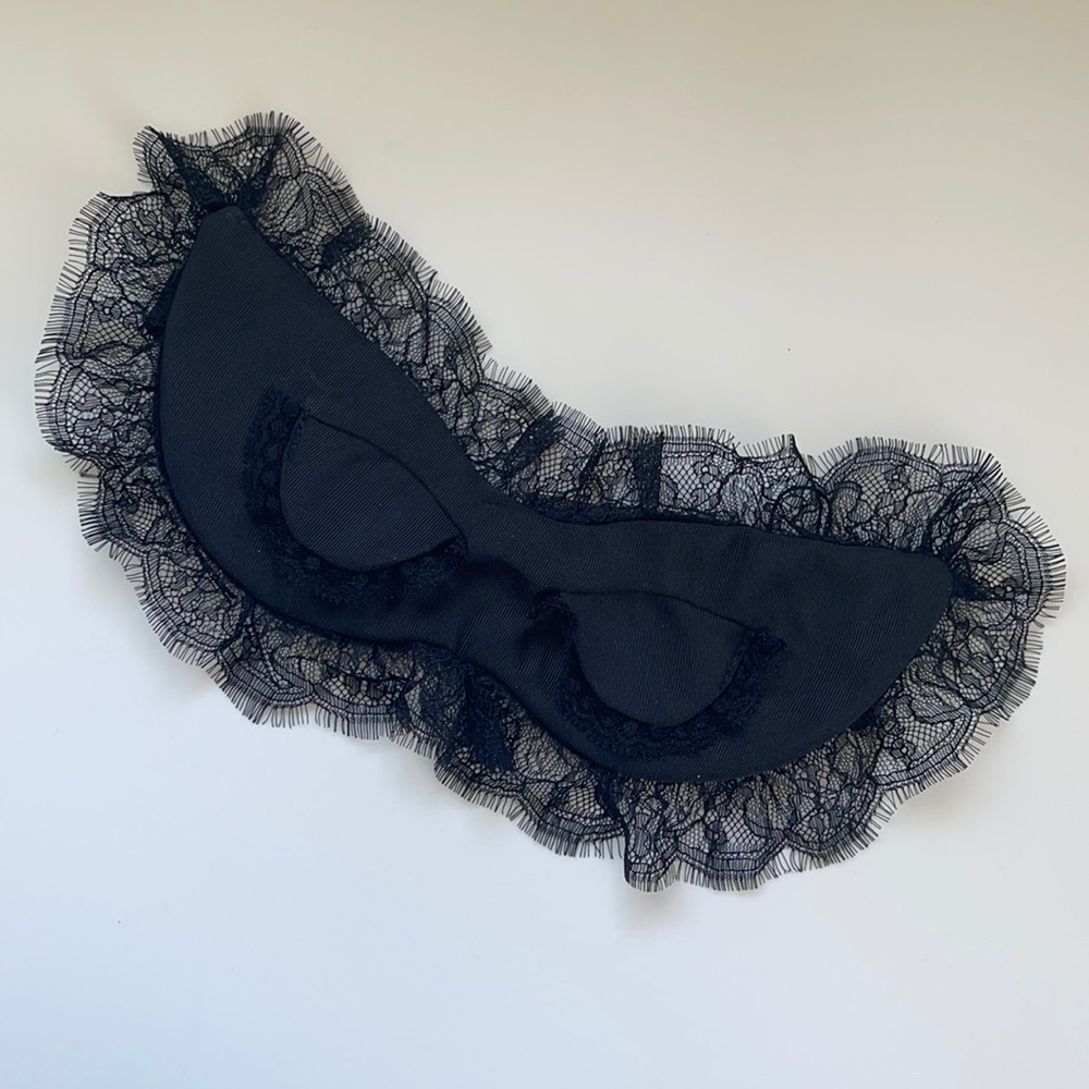 BCBGMaxAzria Black Lace Trim Sleep Mask